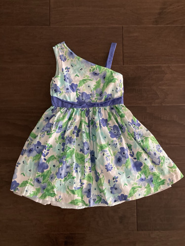 Gymboree Blue, green and white formal floral spring dress size 5 - Picture 1 of 5