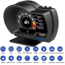 OBD2 Car Head Up Display HUD Alarm GPS Gauge Digital Speedometer Turbo Oil Temp
