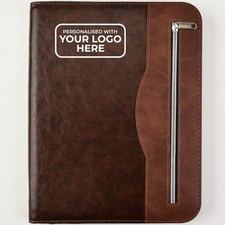 Personalised Logo A4 Conference Folder Zipped Portfolio with Calculator, NotePad