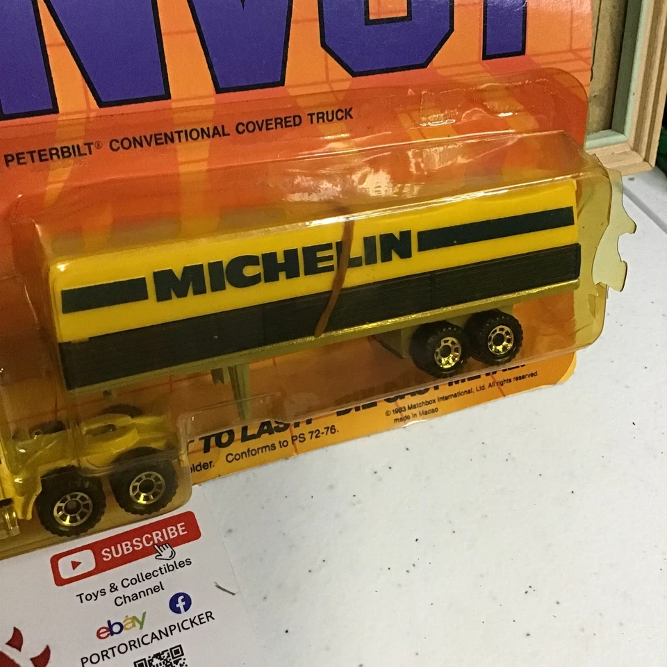 1983 MATCHBOX CONVOY CY5 MICHELIN PETERBILT CONVENTIONAL COVERED SEMI TRUCK 1/64 - Image 3 of 4