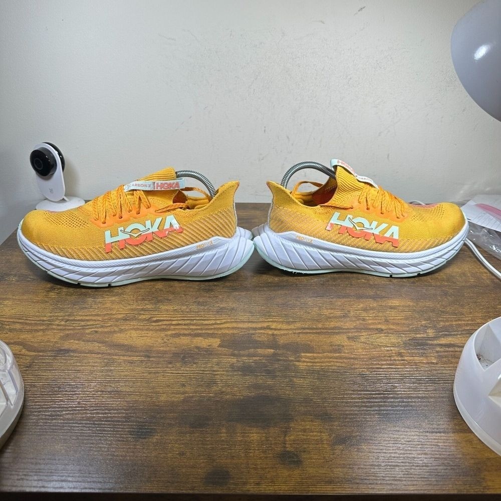 Hoka One One Carbon x 3 Running Shoes Orange White Men's Size 9.5 D thumbnail 4