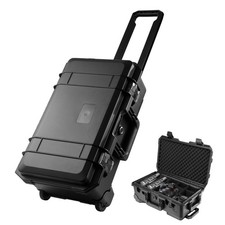 New Camera Case Protective Rectangular Black Waterproof Rolling Transport Case
