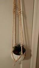 Boho Wood Bead and Jute Plant Hanger