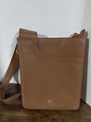 Radley Brown Leather Crossbody Bag, Slim Zip-Around Messenger Style