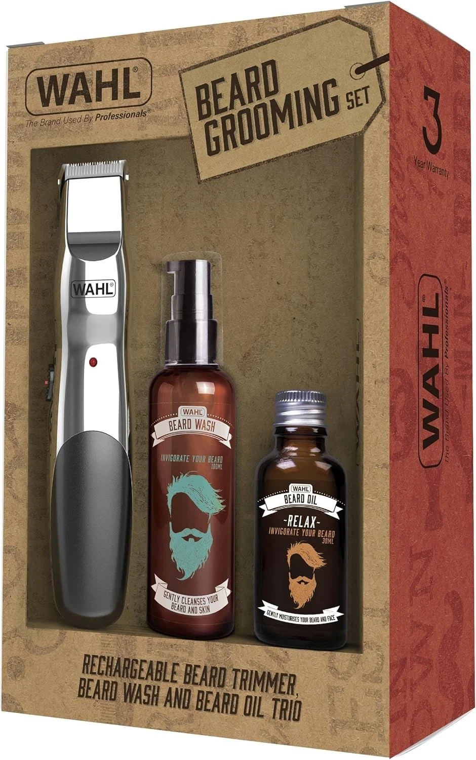 Wahl Beard Grooming Set - Beard trimmer Beard Oil & Beard Shampoo Set - Image 2
