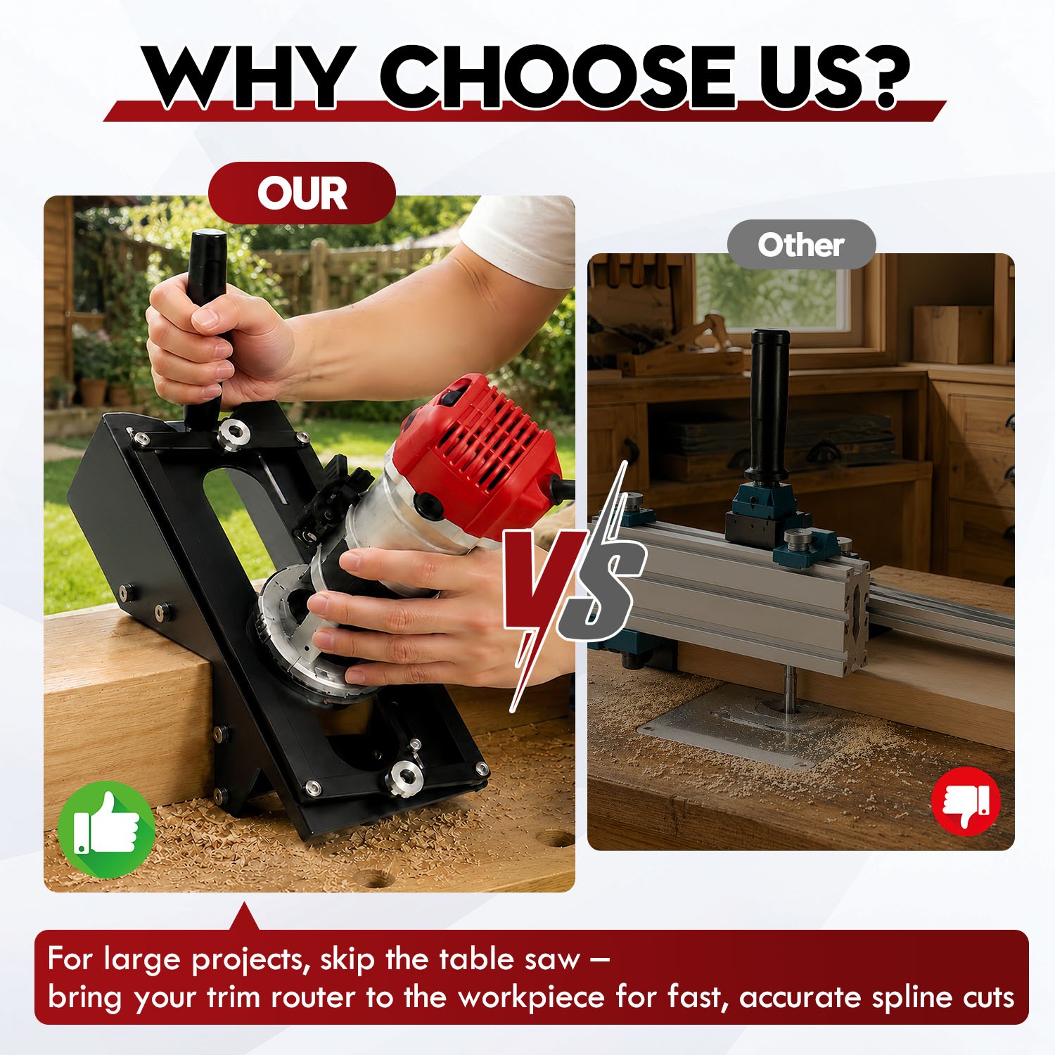 Self-Centering Steel Spline Jig for Trim Routers,Precision to Furniture Corners 3
