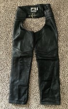 VTG California Creations Black Leather Chaps Size Small Made In The USA