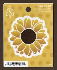 Sunflower Sticker Decal, 3 inch, Brown Yellow