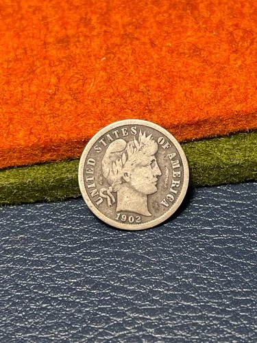 (#102422) Barber Dime:  1902 S   VG/Fine   LI - RTY  (see video!)