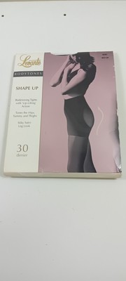 Levante Bodytones Body Shape Up Silky Satin Look Tights, Size Medium in Black.