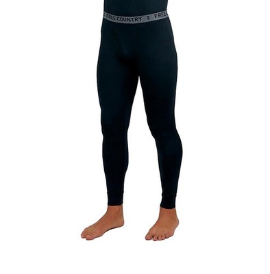 Free Country Men's Base Layer Pants 2-Pack, Black, XL, Moisture-Wicking,