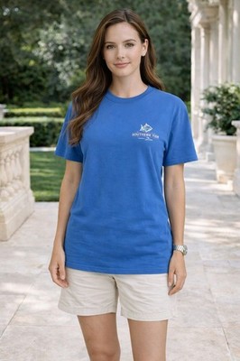リカ SOUTHERN TIDE New Firework Flight Graphic Tee Blue MEDIUM Women's