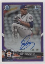 2018 Bowman Chrome Prospect Purple Refractor 165/250 Rogelio Armenteros Auto c5r