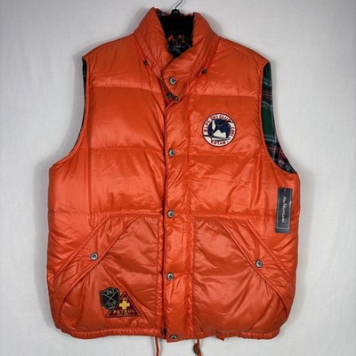Vintage Polo Ralph Lauren RLPC Ski Club Puffer Down Vest Men's L Orange RARE NWT