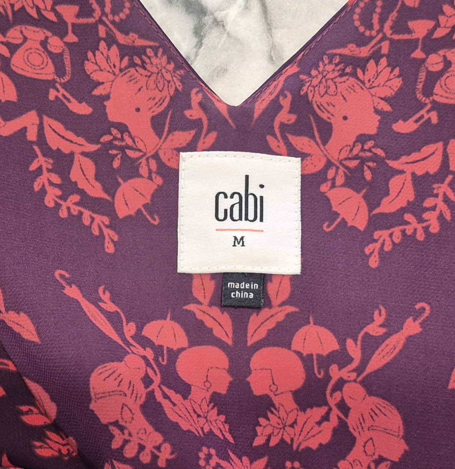 CAbi Camio Print Layered Split Back Shell Blouse … - image 7