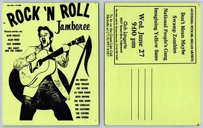 1956 Rock 'N Roll Jamboree Postcard Elvis Presley Bill Haley Fats Domino