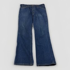 Vintage 90s Levis 517 Orange Tab Blue Jeans Bootcut Made in USA Size 38x32 1996