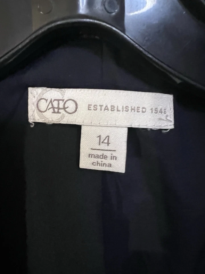 Chaqueta Blazer Cato Para Mujer Talla 14 Cuadros Azul Marino Borgoña Forrada a Medida Elástica Foto 4 de 4