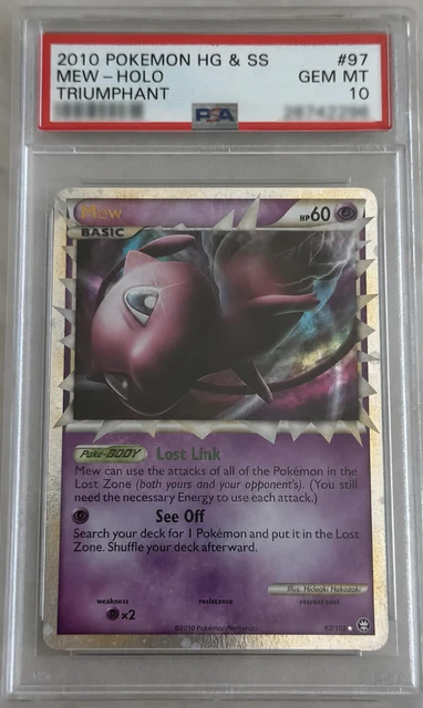 2010 Pokemon HeartGold & SoulSilver Triumphant Holo Mew #97 PSA 10 GEM MINT