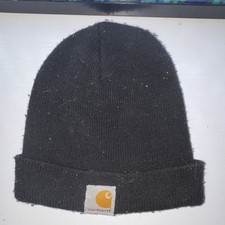 Carhartt Black Beanie Hat Unisex Baby Toddler Acrylic Fall Winter One Size