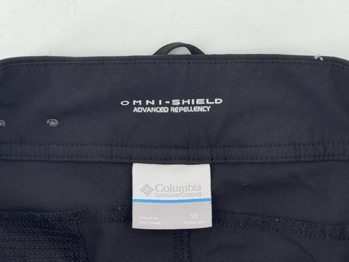 Columbia Omni Shield Repellency Pants Womens Size 10 Mid Rise Black Nylon 32X31 - Picture 3 of 11