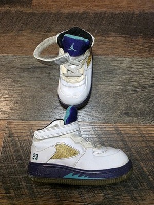 Nike Air Jordan 5 Retro 2013 TD Grape 440890-108 White Purple Size 7C