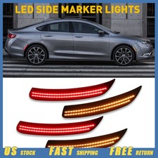 Fit 2015-2017 Chrysler 200 LED Smoked Side Marker Light Amber Super Red Bright 4