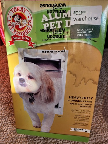 Ideal Pet Products Aluminum Pet Door Medium Cat Dogs 35 lbs Flap Magnetic Seal
