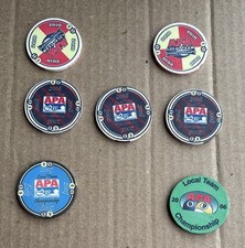 7 APA Pool League Championship Marker, Coin Chips 2006, 2007, 2008 X3, 2010 X 2.