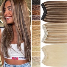 V-Part One Piece U Shape THICK Clip in 100 Real Remy Human Hair Extensions Weft