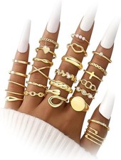 Rings Women, Jewelry Set 60 Pcs ,Multiple Sizes Set Dainty Stacking Cute Rings,