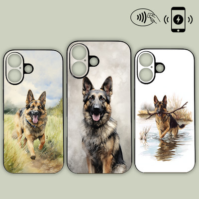 Happy Deutscher Schäferhund Stick Love Handyhülle MagSafe iPhone Samsung Motorola