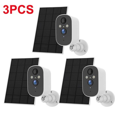 3PCS WiFi Security Camera System Outdoor Wireless Battery Solar Power Camera