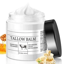 Organic Grass-Fed Beef Tallow for Skin, Whipped Tallow And Honey Balm,(4 Fl. Oz.