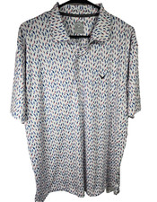 Callaway Golf Polo Shirt Mens Size Large Opti Dri Bird All Over Print Golfing