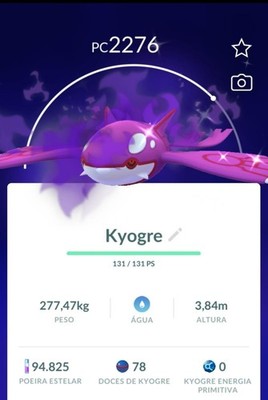 Pokémon Go Shiny Shadow Kyogre - Mini PTC 100K Stardust