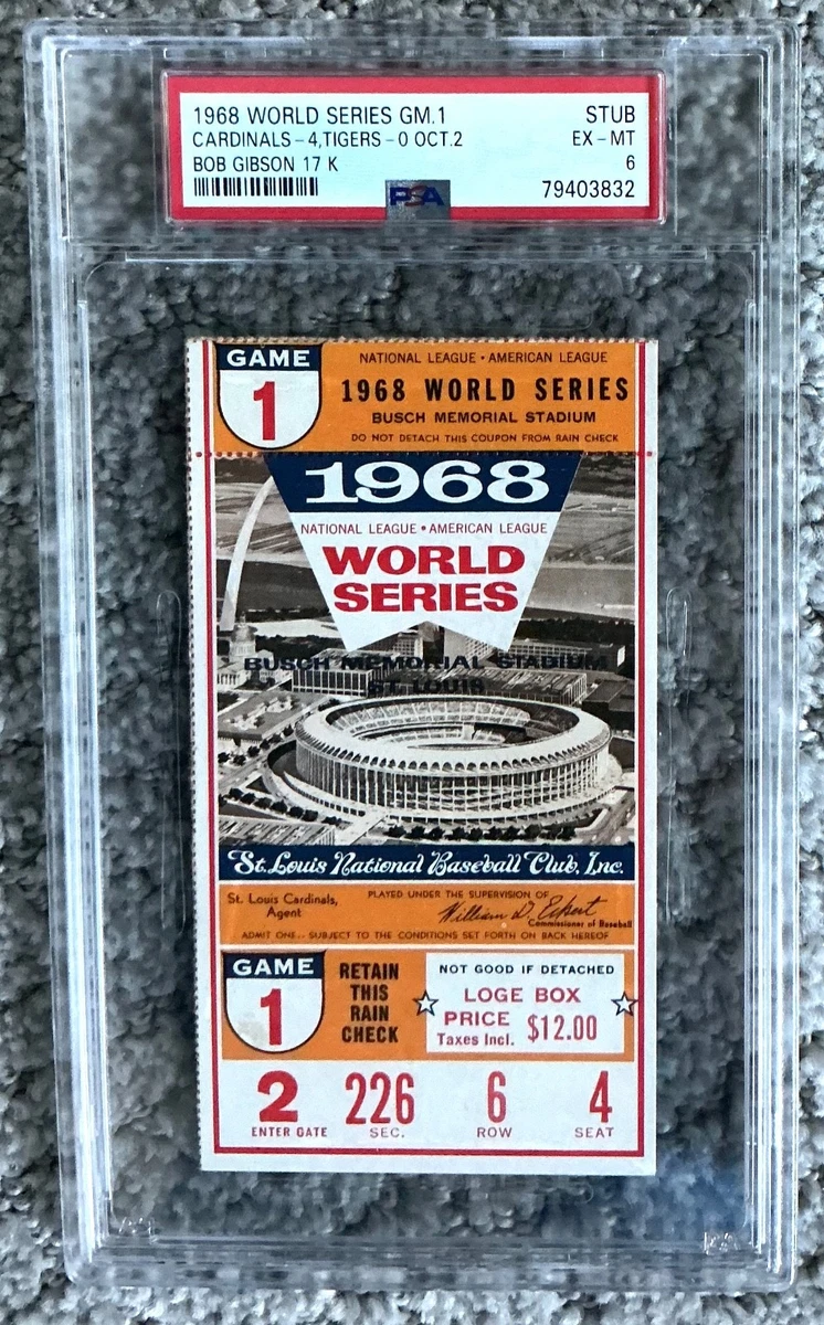 St. Louis Cardinals Baseball 1968 Vintage Sports Ticket Stubs for