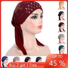 Muslim Women Hats Turban Bonnet Cancer Chemo Caps Indian Beanie Islamic Headwear