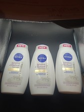 3 X NIVEA Sensitive  Radiant Body Wash, Hypoallergenic, with Nourishing Serum