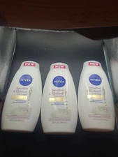 3  X NIVEA Sensitive & Radiant Body Wash, Hypoallergenic, with Nourishing Serum