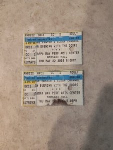 2 Vintage 5/22/2003 BACK STAGE DOORS Ticket Stubs