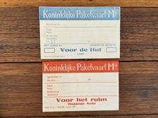 Vintage 2x KPM Dutch Shipping Line Luggage Lables Travel Shipping Ephemera