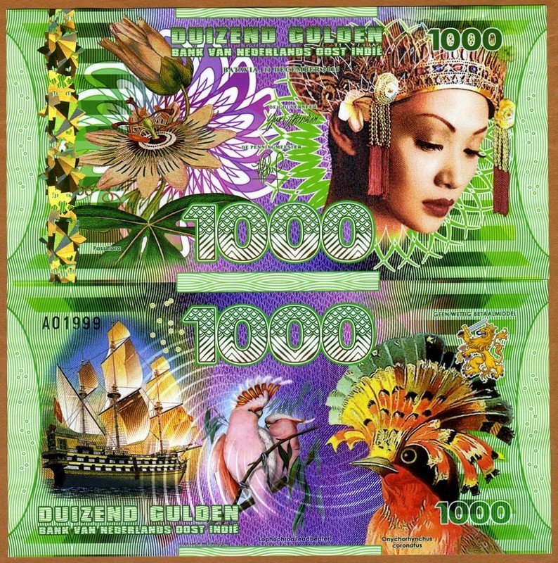 Netherlands East Indies (Indonesia), 1000 Gulden, 2016 Polymer, UNC Woman