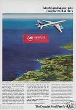 DOUGLAS AIRCRAFT DC-8 ROYAL FAMILY OF JETS QUICK QUIET AD