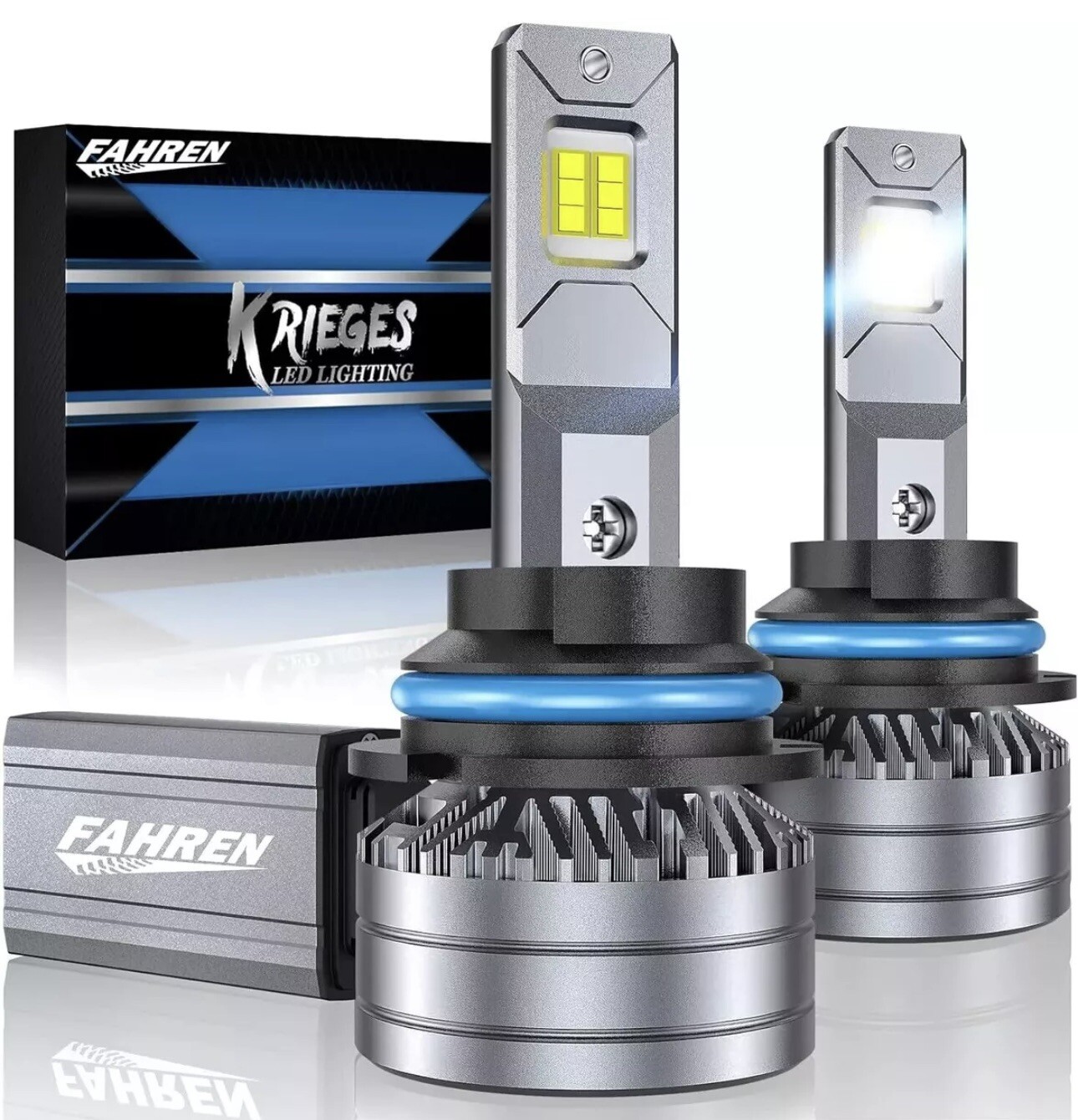 Fahren Krieges 9007/HB5 LED Light Bulbs 120W 40000LM 6500K Cool White Pair  900%