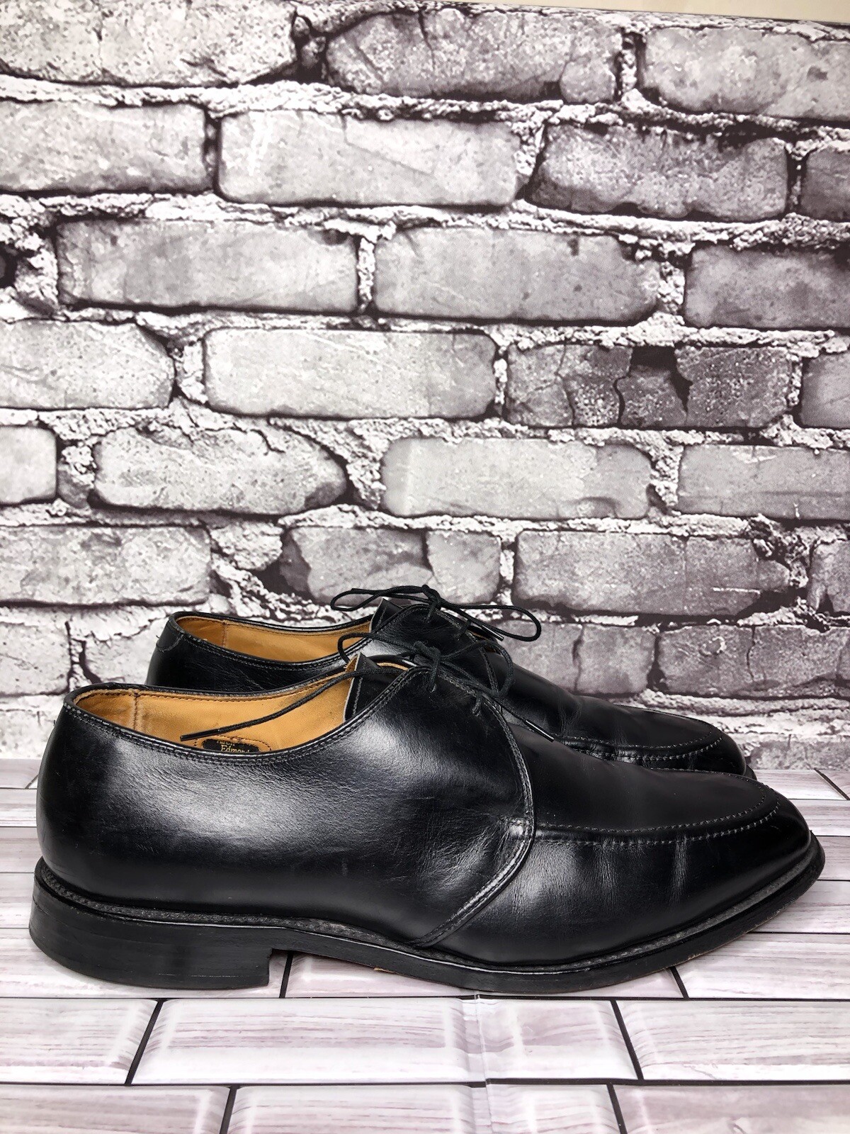 Allen Edmonds Slayton Black Leather Oxfords Apron Toe Dress Shoes Men