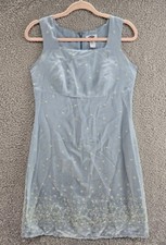 Old Navy Dress Womens Size 6 Sleeveless Light Blue Floral Knee Length Y2K Spring