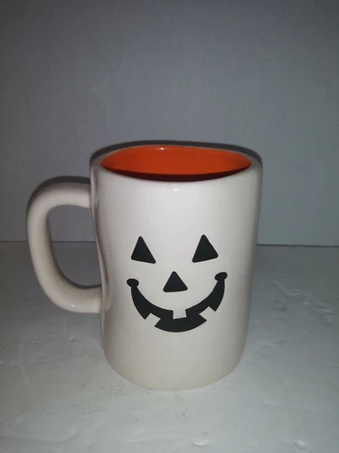 TERRAMOTO CERAMIC TRICK OR TREAT JACK O LANTERN ORANGE INSIDE HALLOWEEN MUG