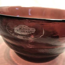 Mid Century Blenko Beehive Bowl Amethyst 