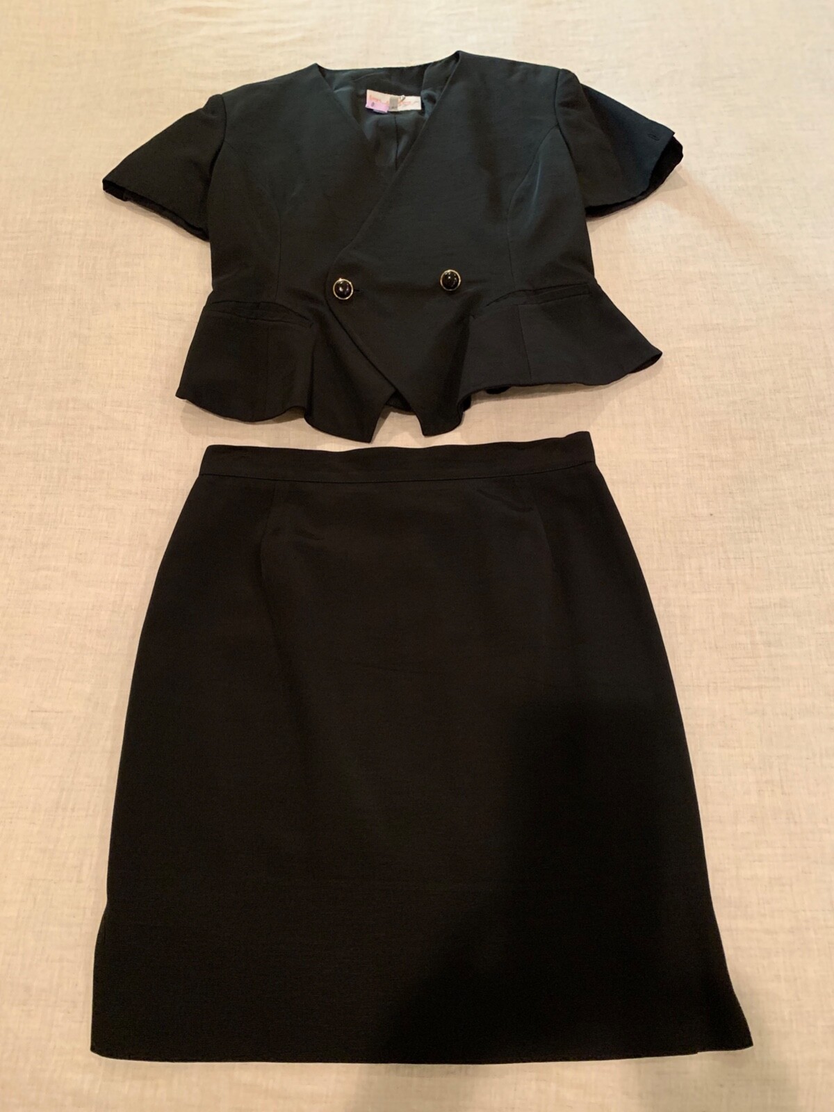 Vintage Byblos Womens Black 2 Piece Suit Size 46 Made In Italy eBay